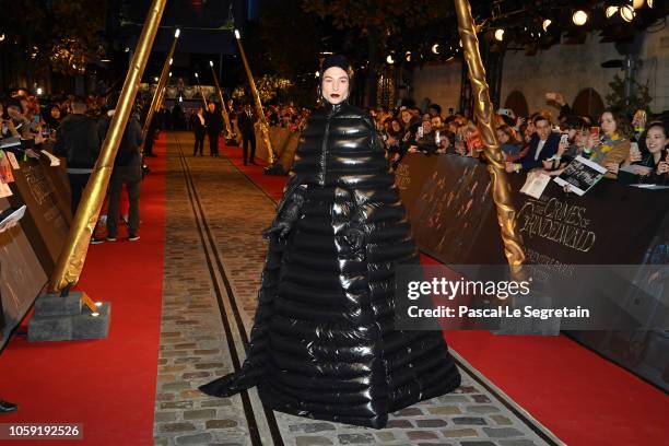 Ezra Miller attends "Fantastic Beasts: The Crimes Of Grindelwald" World Premiere at UGC Cine Cite Bercy on November 8, 2018 in Paris, France.