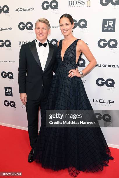 Bastian Schweinsteiger and Ana Ivanovic arrive for the 20th GQ Men of the Year Award at Komische Oper on November 8, 2018 in Berlin, Germany.