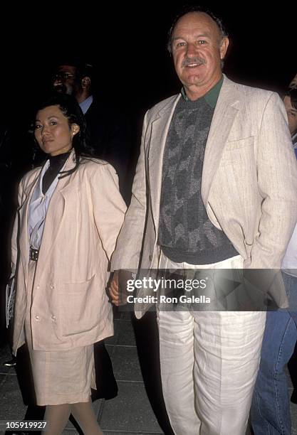 Gene Hackman and Betsy Arakawa during Sugar Ray Leonard Vs. Donny LaLonde Boxing Match - November 7, 1988 at Caesar's Palace in Las Vegas, Nevada,...