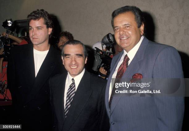 Ray Liotta, Martin Scorsese and Paul Sorvino during "Goodfellas" New York City Premiere at Museum of Modern Art in New York City, New York, United...