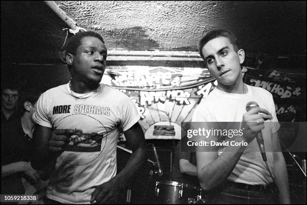 The Specials performing at the Hope and Anchor, London 1980. L-R Neville Staple, Terry Hall.