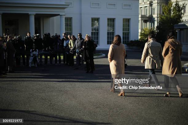 White House Press Secretary Sarah Huckabee Sanders is accompanied by White House Director of Broadcast Media Alexa Henning and Deputy Press Secretary...