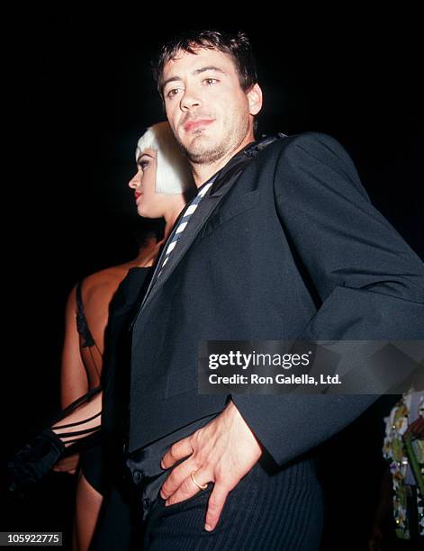 Deborah Falconer and Robert Downey Jr. During Jean Paul Gaultier Fashion Show to Benefit AmFar - September 24, 1992 at Shrine Auditorium in Los...