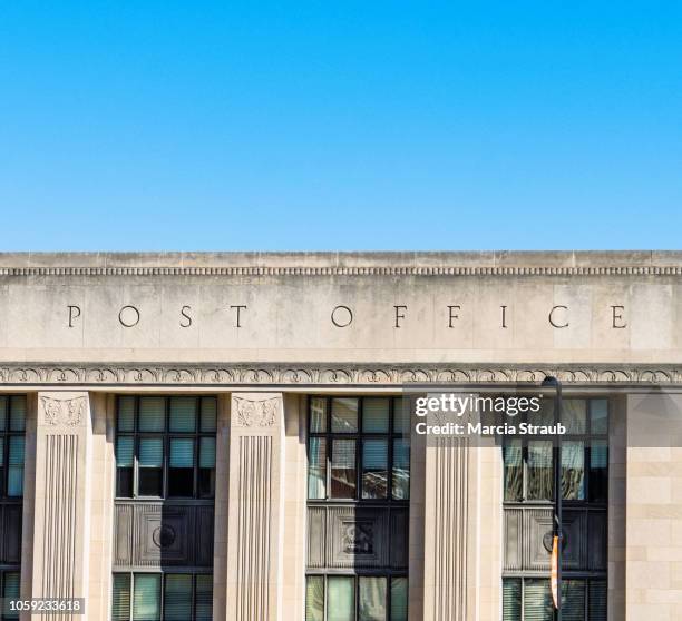 classic post office facade - post office stock pictures, royalty-free photos & images