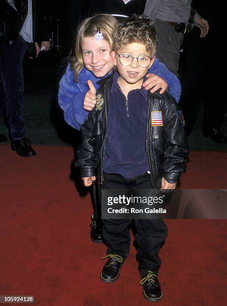 Jonathan Lipnicki and sister Alexis Lipnicki during "Spice World" Los Angeles Premiere at Mann's Chinese Theater in Hollywood, California, United...