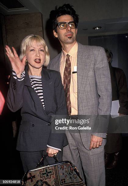 Cyndi Lauper and David Thornton during Benefit Premiere of "Mac" at Village East Theater in New York City, New York, United States.