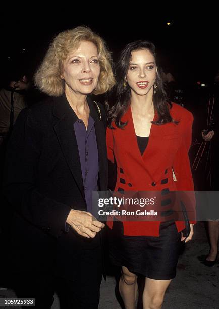 Barbara Bain and Juliet Landau during "Bob Roberts" Beverly Hills Premiere at Writers Guild Doheny Plaza Theater in Beverly Hills, California, United...