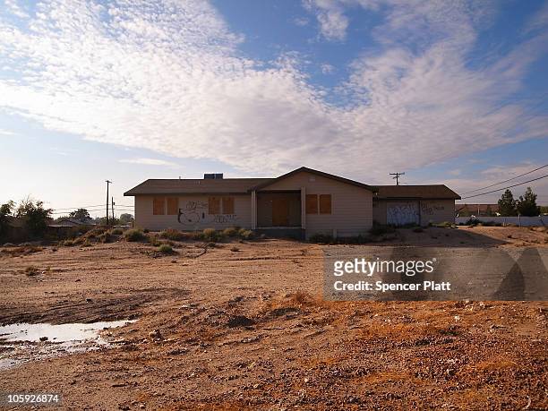 An abandoned home is seen on October 21, 2010 in Las Vegas, Nevada. Nevada once had among the lowest unemployment rates in the United States at 3.8...