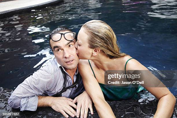 The cast of The Big Bang Theory Johnny Galecki and Kaley Cuoco pose at a portrait session for TV Guide, in Los Angeles, CA on September 20, 2010....