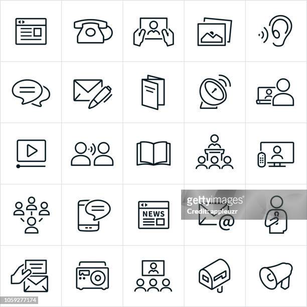 kommunikation methoden icons - bloggen stock-grafiken, -clipart, -cartoons und -symbole