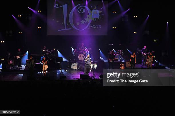 Phil Collins performs with the Little Dreams Band during the Little Dreams Foundation 10th Anniversary Gala at Leman Theatre on October 21, 2010 in...