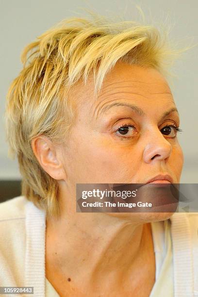 NyonFrench actress Muriel Robin poses during the Little Dreams Foundation 10th Anniversary Press Conference on October 21, 2010 in Nyon, Switzerland.