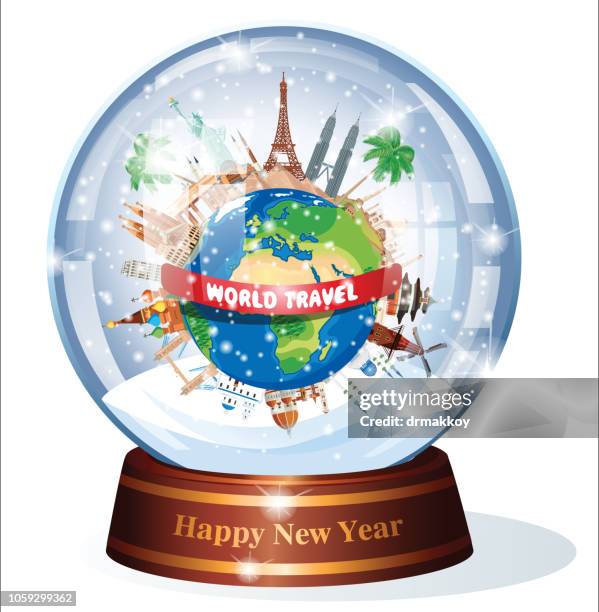 world travel - snow globe paris stock-grafiken, -clipart, -cartoons und -symbole