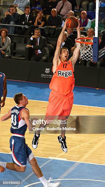 Fran Vazquez, #17 of Regal FC Barcelona in action during the Turkish Airlines Euroleague Regular Season 2010 Game 1 between Regal F.C. Barcelona v...