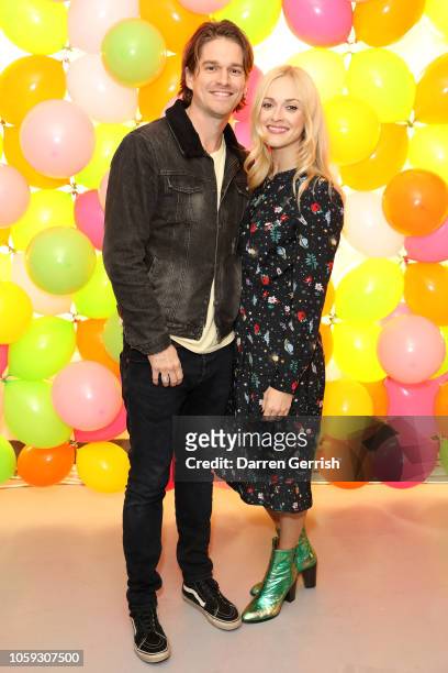 Jesse Wood and Fearne Cotton attend as Fearne Cotton celebrates her new collaboration with Cath Kidston at the Vinyl Factory on October 25, 2018 in...