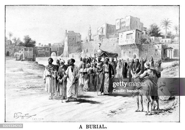 a burial in cairo - cairo stock illustrations