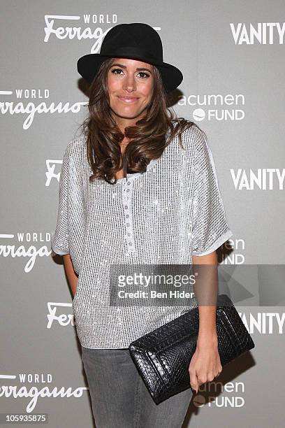 Louise Roe attends the Ferragamo World launch party at Salvatore Ferragamo on October 21, 2010 in New York City.