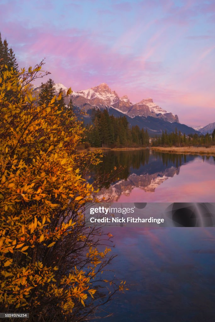 Canmore Rarundle View Sunrise Over The Rundle Range From Policemans Creek In Downtown Canmore ...