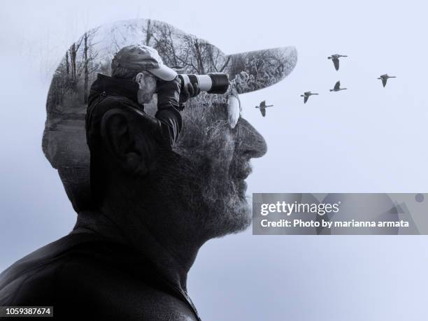 double-exposure portrait - exposition multiple photos et images de collection