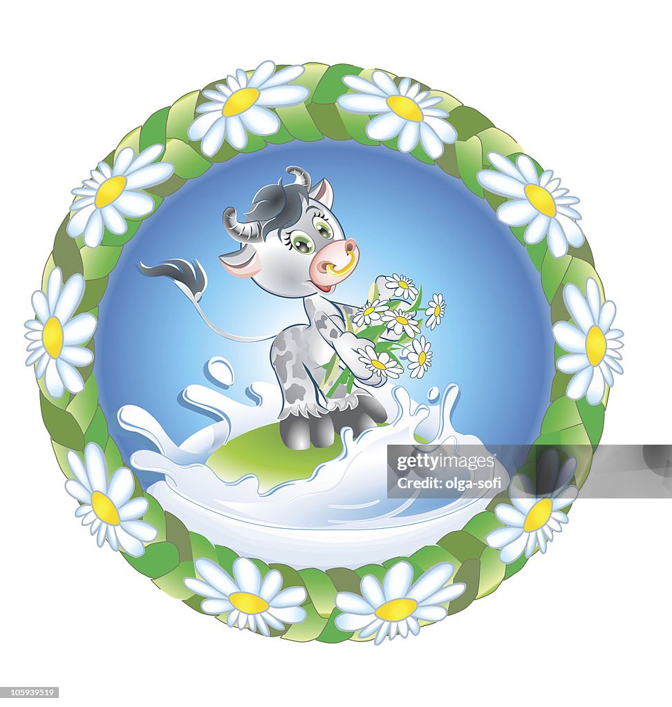 The calf with bouquet