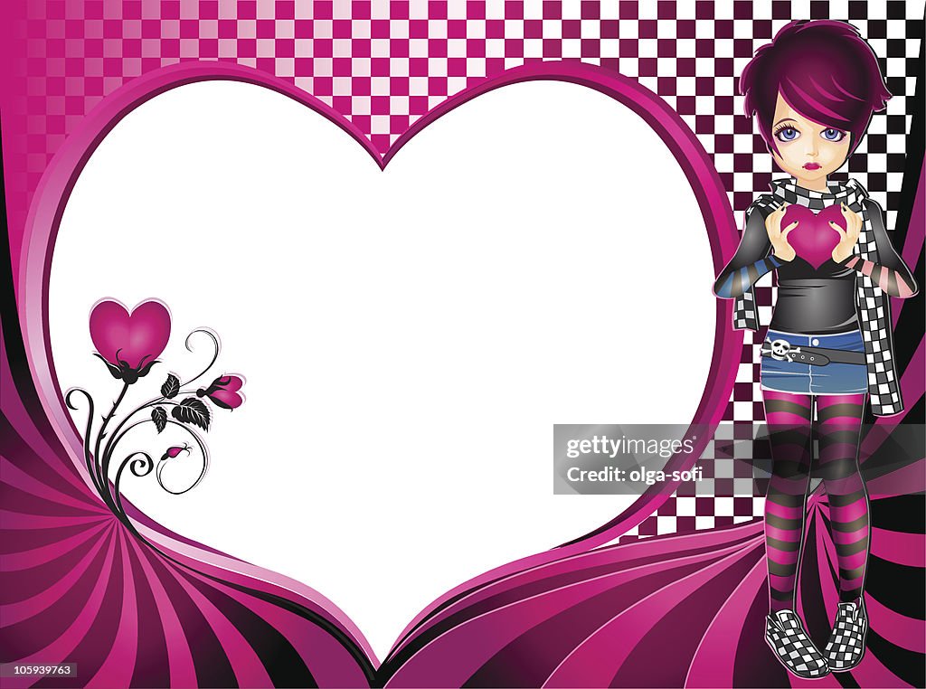 Tarjeta del día de San Valentín-Emo