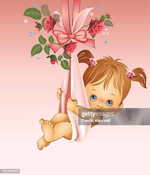 bildbanksillustrationer, clip art samt tecknat material och ikoner med it's a girl - baby - its a girl kort fras