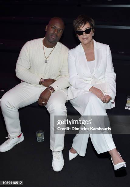 Corey Gamble and Kris Jenner attend the 2018 Victoria's Secret Fashion Show in New York at Pier 94 on November 8, 2018 in New York City.