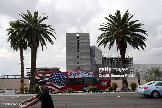 View of a halted construction project on Las Vegas Boulevard on October 21, 2010 in Las Vegas, Nevada. Nevada once had among the lowest unemployment...