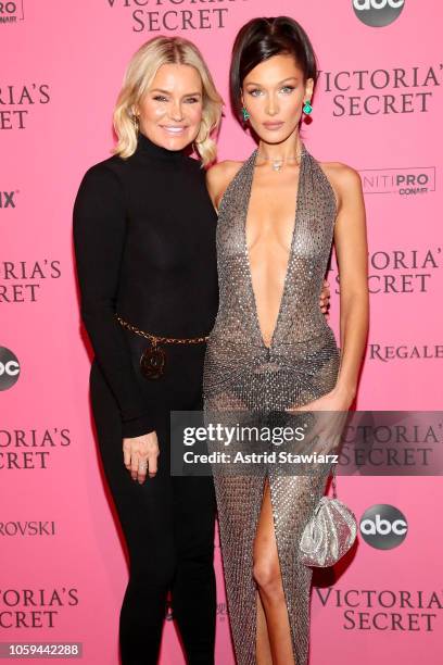 Yolanda Hadid and Bella Hadid attend the 2018 Victoria's Secret Fashion Show After Party on November 8, 2018 in New York City.