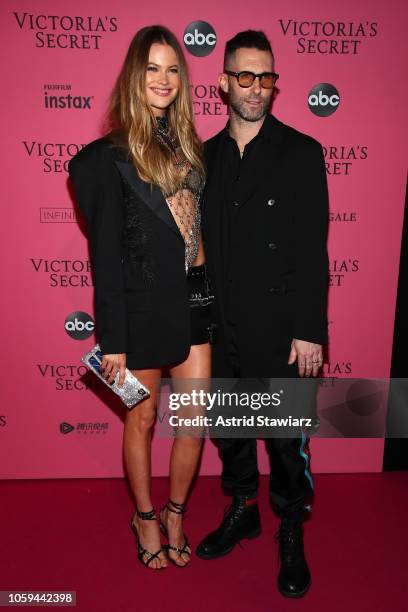Behati Prinsloo and Adam Levine attends the 2018 Victoria's Secret Fashion Show After Party on November 8, 2018 in New York City.