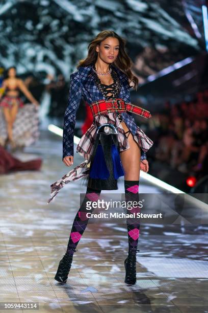 Lameka Fox walks the runway during the 2018 Victoria's Secret Fashion Show at Pier 94 on November 8, 2018 in New York City.