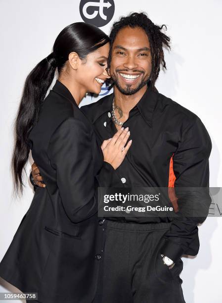 Miguel and Nazanin Mandi arrive at the Eva Longoria Foundation Dinner Gala at Four Seasons Hotel Los Angeles at Beverly Hills on November 8, 2018 in...