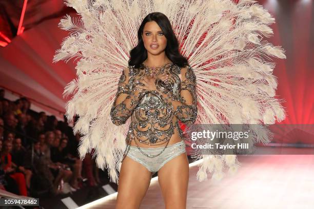 Adriana Lima walks the runway during the 2018 Victoria's Secret Fashion Show at Pier 94 on November 8, 2018 in New York City.