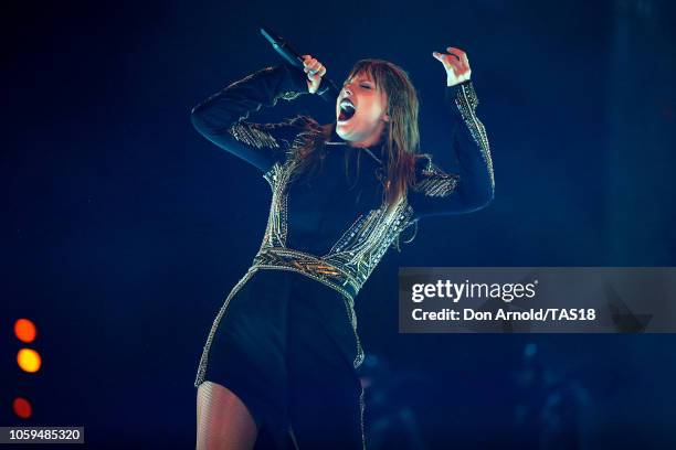 Taylor Swift performs at Mt Smart Stadium on November 9, 2018 in Auckland, New Zealand.