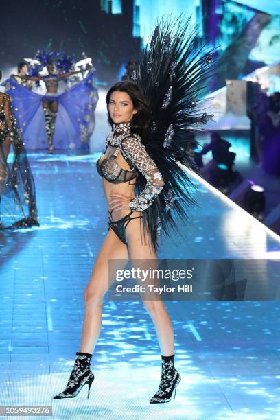 Kendall Jenner walks the runway during the 2018 Victoria's Secret Fashion Show at Pier 94 on November 8, 2018 in New York City.