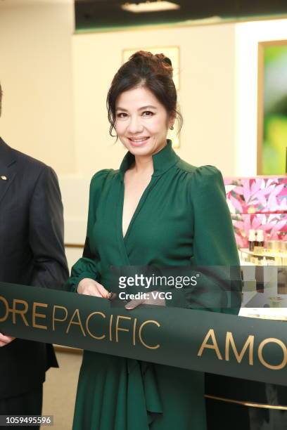 Actress Cherie Chung Chor-hung attends Amorepacific opening event on October 25, 2018 in Hong Kong, China.