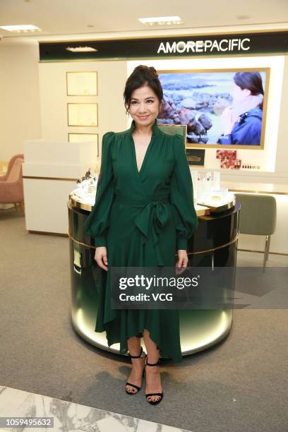 Actress Cherie Chung Chor-hung attends Amorepacific opening event on October 25, 2018 in Hong Kong, China.