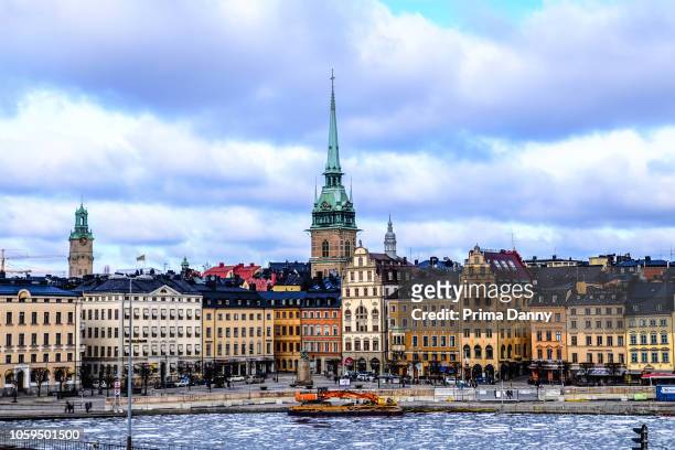 the old building landscape on winter - stockholm stock pictures, royalty-free photos & images