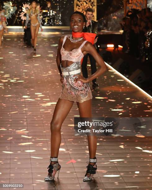 Herieth Paul walks the runway during the 2018 Victoria's Secret Fashion Show at Pier 94 on November 8, 2018 in New York City.