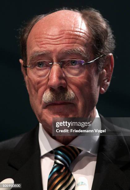 Herbert Roesch speaks during the DFB Bundestag at the Philharmonie on October 22, 2010 in Essen, Germany.