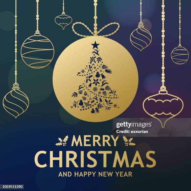 goldene christbaumschmuck - weihnachtsstern stock-grafiken, -clipart, -cartoons und -symbole