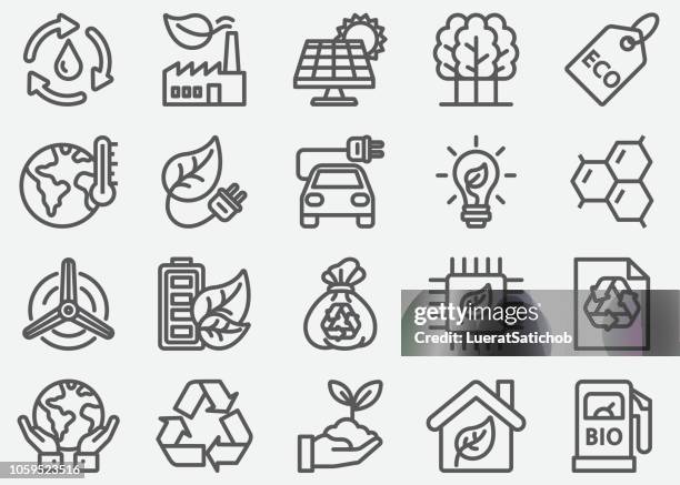 eco line icons - electrical arc stock illustrations