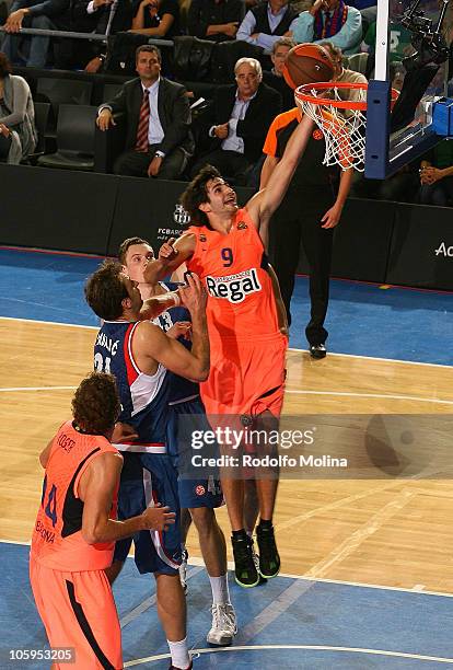 Ricky Rubio, #9 of Regal FC Barcelona in action during the Turkish Airlines Euroleague Regular Season 2010 Game 1 between Regal F.C. Barcelona and...