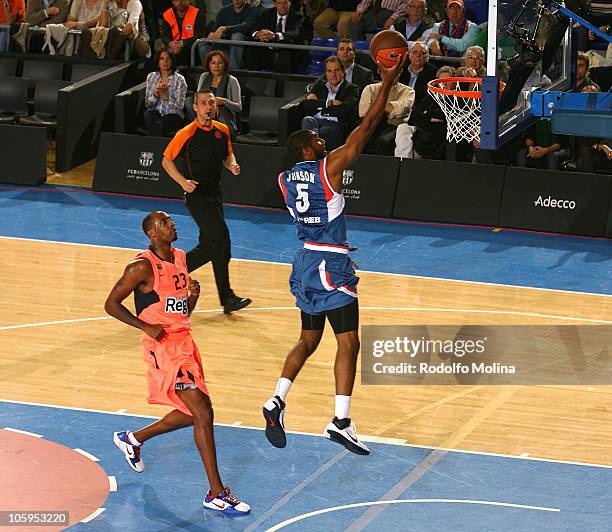 Marcus Johnson, #5 of Cibona Zagreb in action during the Turkish Airlines Euroleague Regular Season 2010 Game 1 between Regal F.C. Barcelona and...