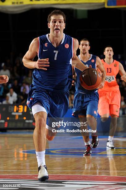 Bojan Bogdanovic, #7 of Cibona Zagreb in action during the Turkish Airlines Euroleague Regular Season 2010 Game 1 between Regal F.C. Barcelona and...