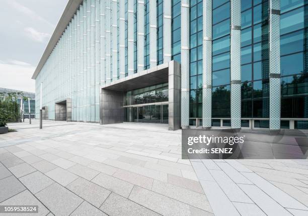 empty square front of modern architectures - building entrance stock pictures, royalty-free photos & images