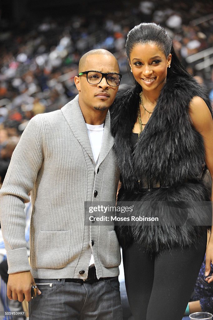 Celebrities Attend The Miami Heat Vs. Atlanta Hawks Game - October 21, 2010