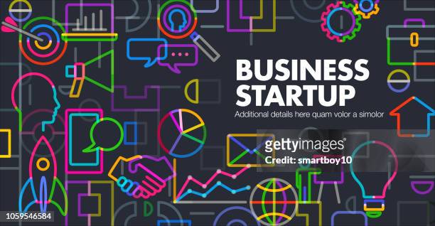 business startup launch - launch event stock illustrations