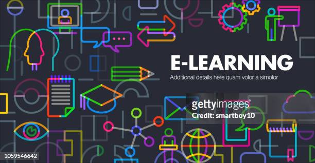e-learning - education stock illustrations