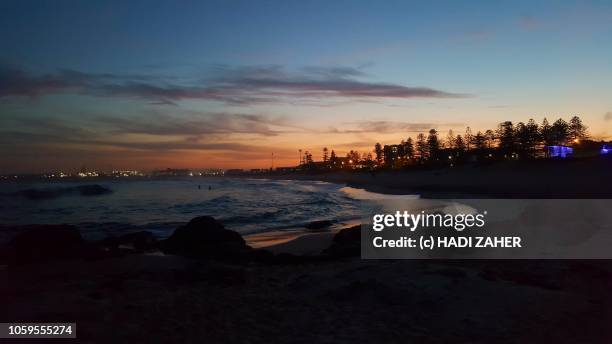 twilight at south beach | wollongong | australia - wollongong stock pictures, royalty-free photos & images
